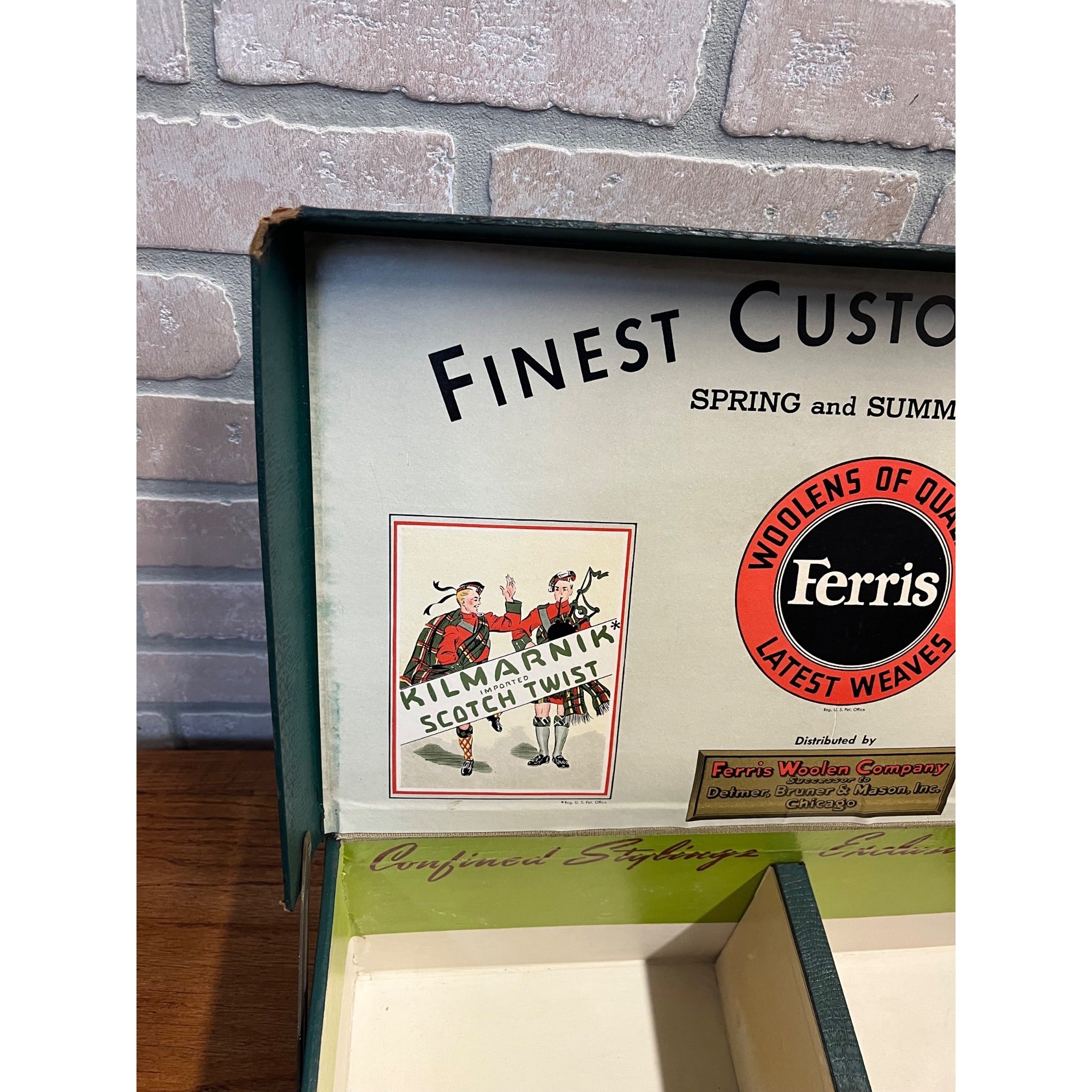 Vintage Ferris Woolen Co. Spring / Summer 1952 Advertising Store Display Box Chicago