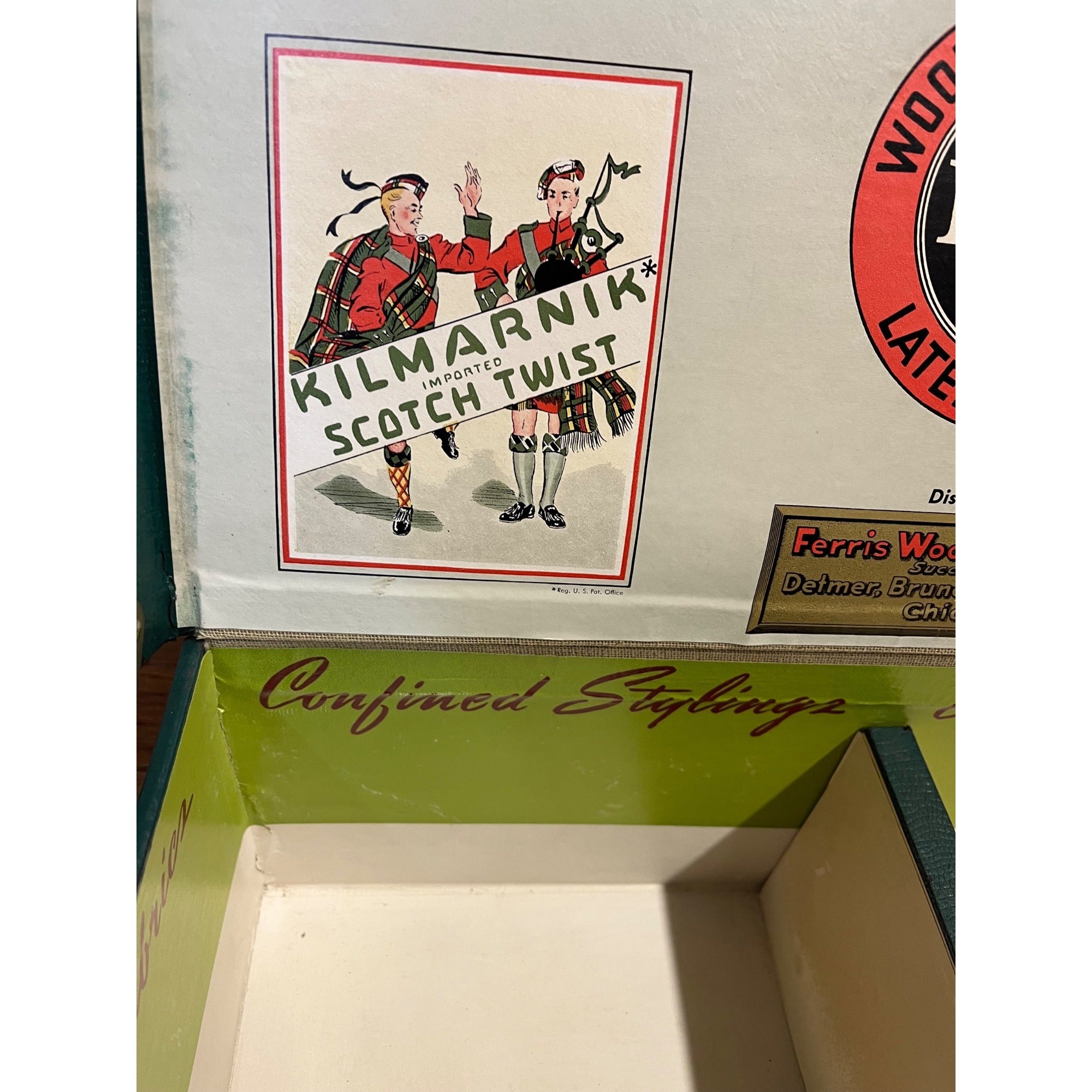 Vintage Ferris Woolen Co. Spring / Summer 1952 Advertising Store Display Box Chicago