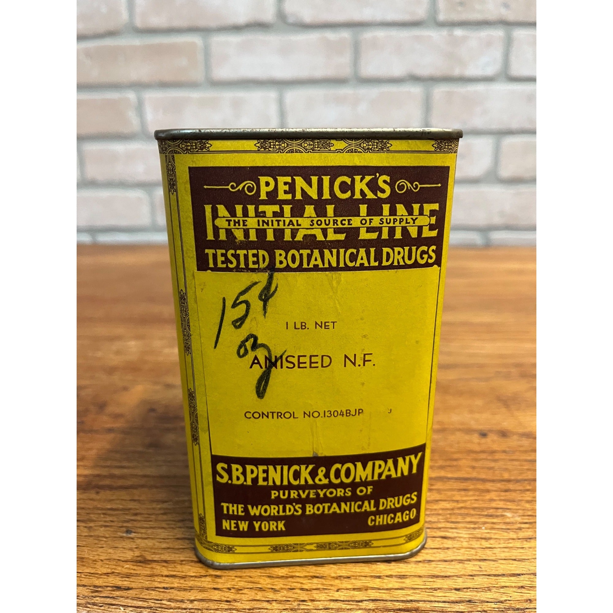 Antique Pharmacy Apothecary Penick's Aniseed Powdered In Tin Cardboard