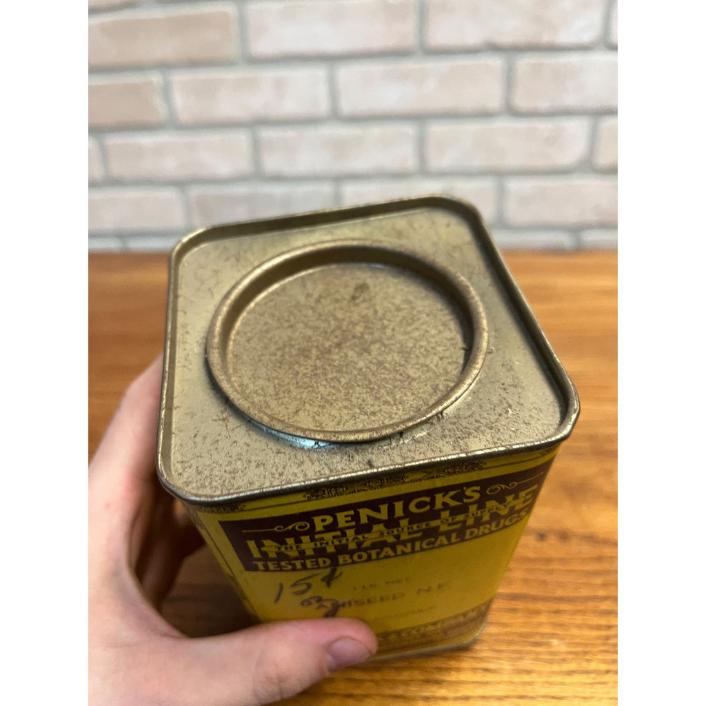 Antique Pharmacy Apothecary Penick's Aniseed Powdered In Tin Cardboard