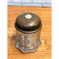 Antique c1900 Art Nouveau Cameo Glass Tobacco Humidor Jar Bronze Lid