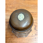 Antique c1900 Art Nouveau Cameo Glass Tobacco Humidor Jar Bronze Lid