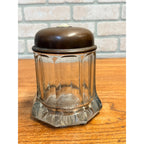 Antique c1900 Art Nouveau Cameo Glass Tobacco Humidor Jar Bronze Lid