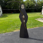 Vintage Standing Grim Reaper Folk Art 6ft Halloween Car Club Sign