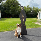 Vintage Standing Grim Reaper Folk Art 6ft Halloween Car Club Sign