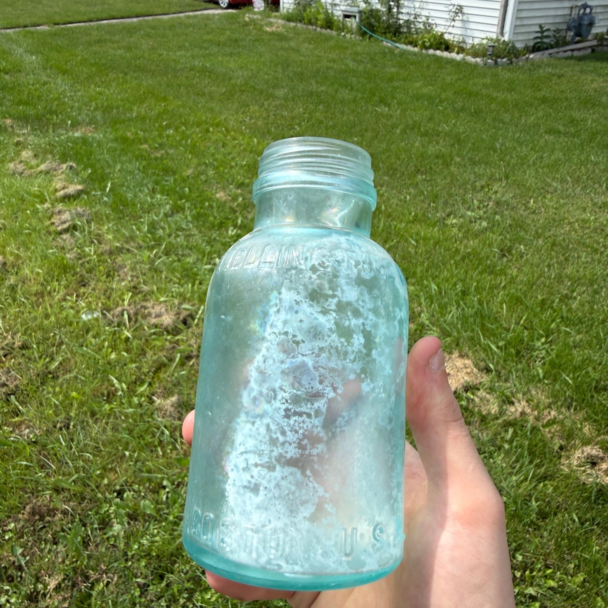 1900s Large-Size Mellin's Infant Food Co Jar Vintage Antique Bottle Crude Blue
