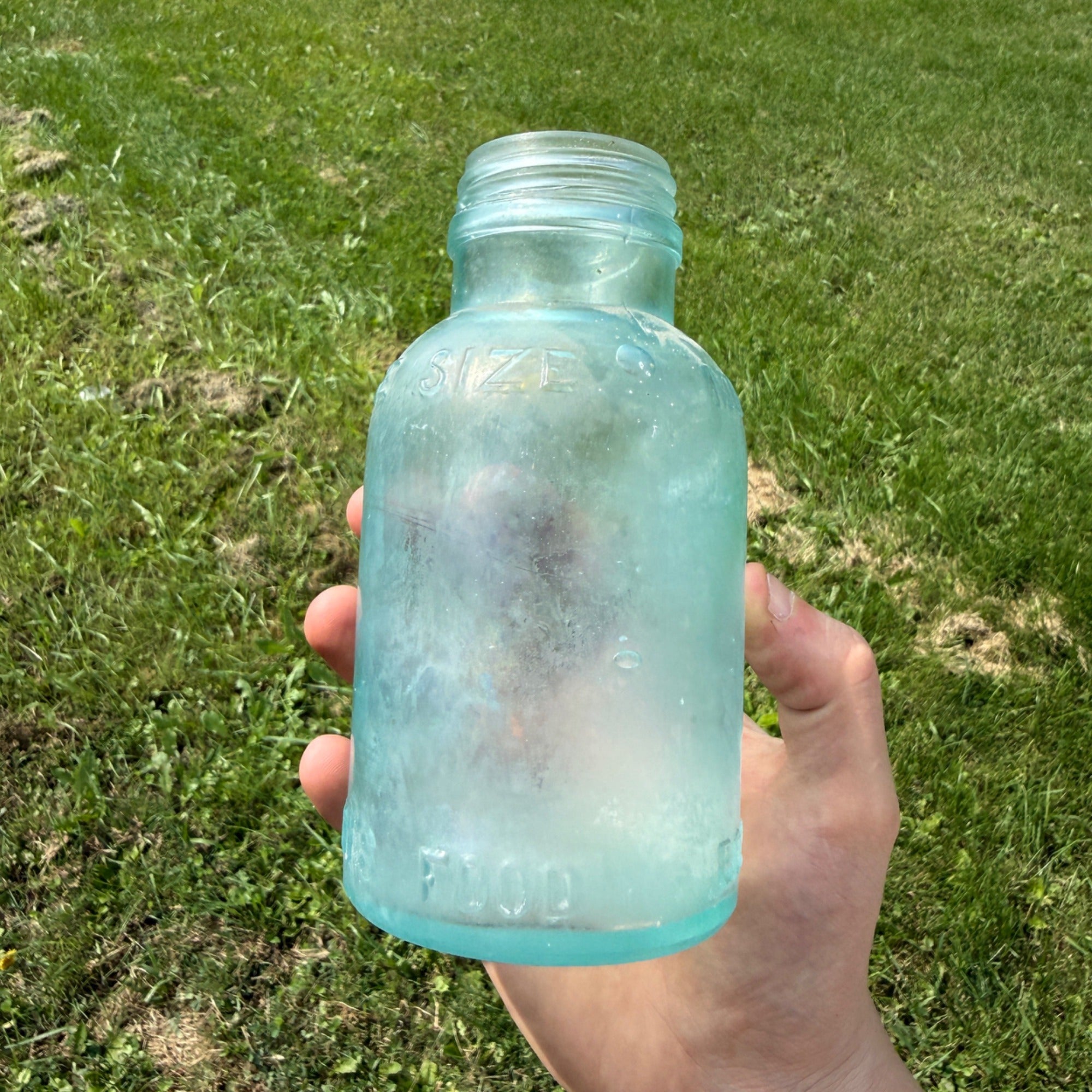 1900s Large-Size Mellin's Infant Food Co Jar Vintage Antique Bottle Crude Blue