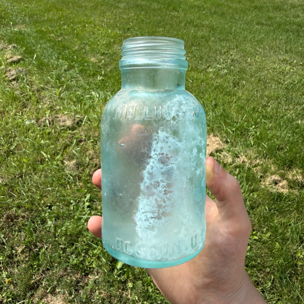 1900s Large-Size Mellin's Infant Food Co Jar Vintage Antique Bottle Crude Blue