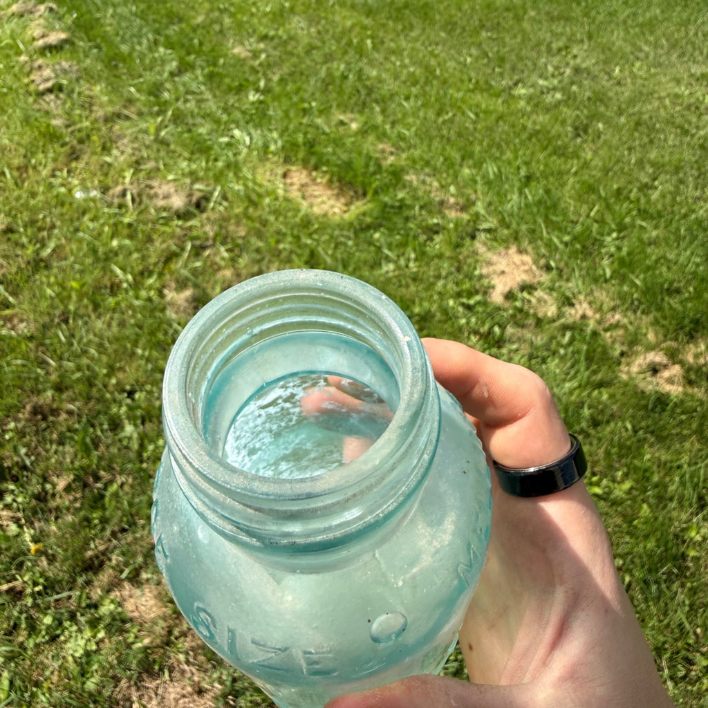1900s Large-Size Mellin's Infant Food Co Jar Vintage Antique Bottle Crude Blue