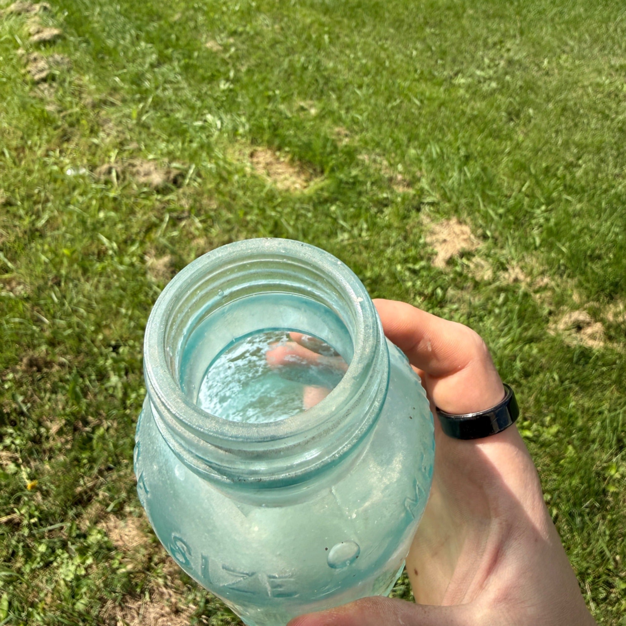 1900s Large-Size Mellin's Infant Food Co Jar Vintage Antique Bottle Crude Blue