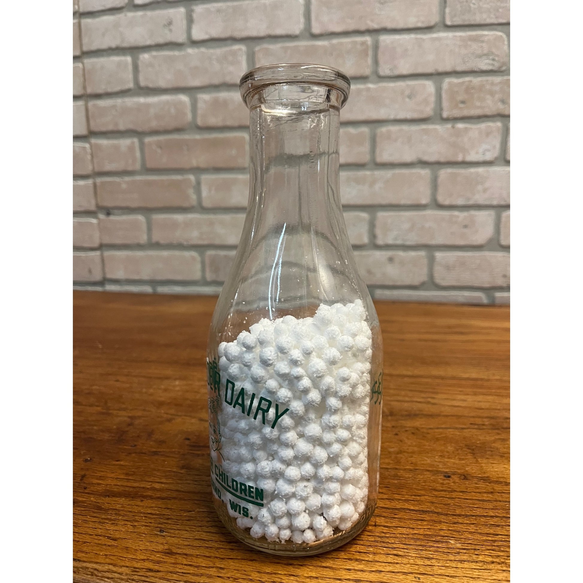 Vintage Schroeder Dairy West Bend Wis Quart Milk Bottle WI Wisconsin