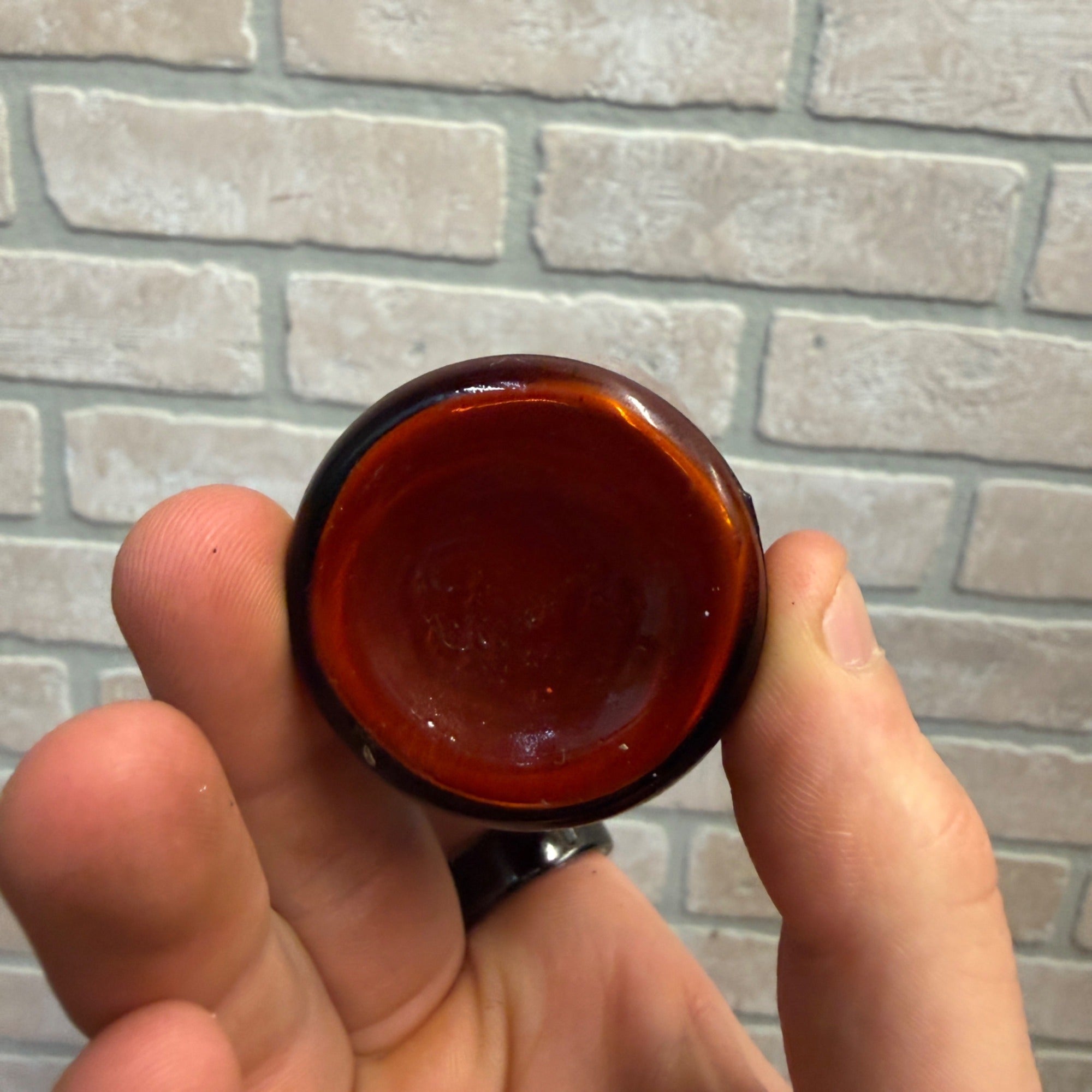 Vintage Amber Glass Bottle With Cork Stopper One Ounce Fluorescein By Merck Apothecary Pharmacy