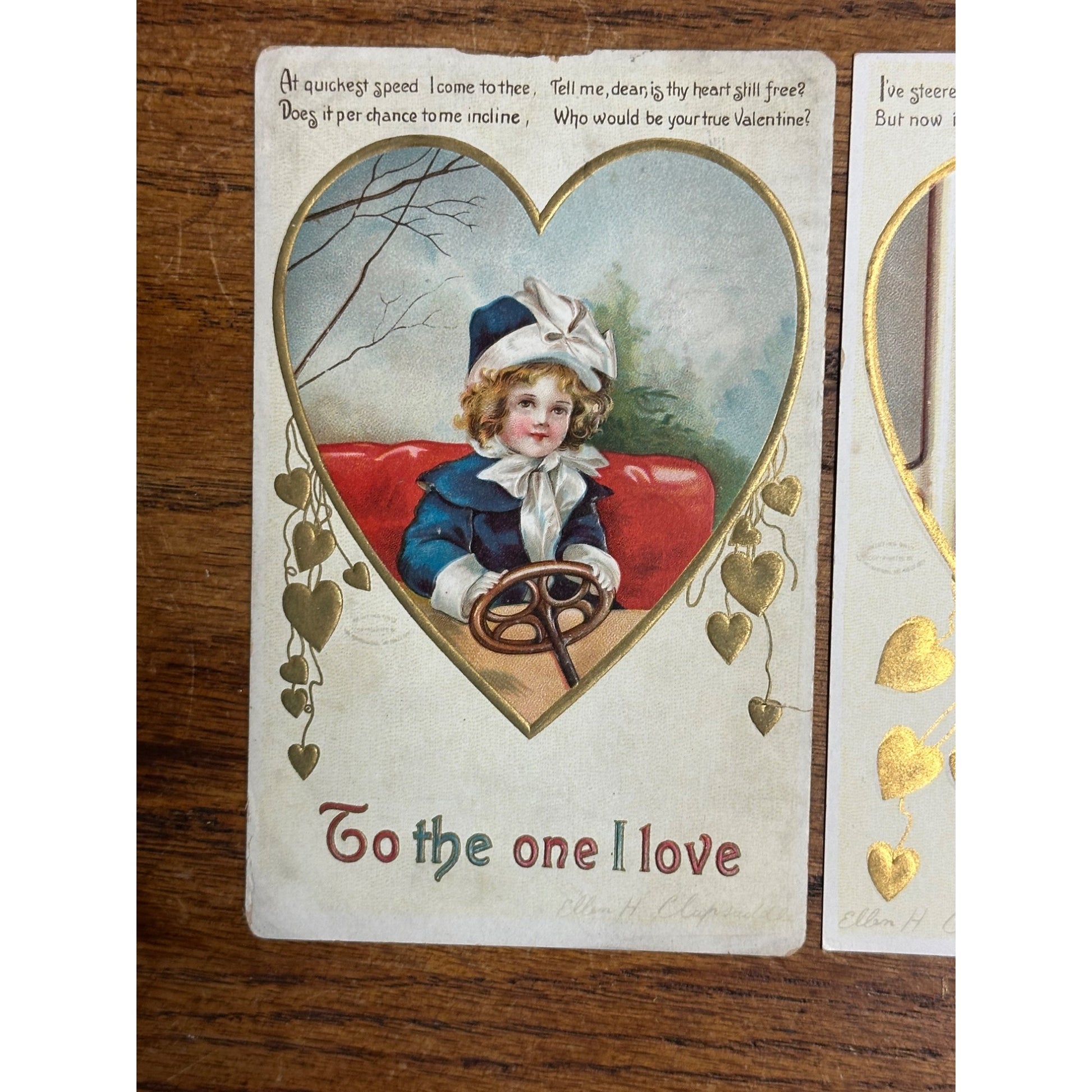 Vintage Ellen Clapsaddle Artist Signed Postcards (2) Valentines Day No. 2737