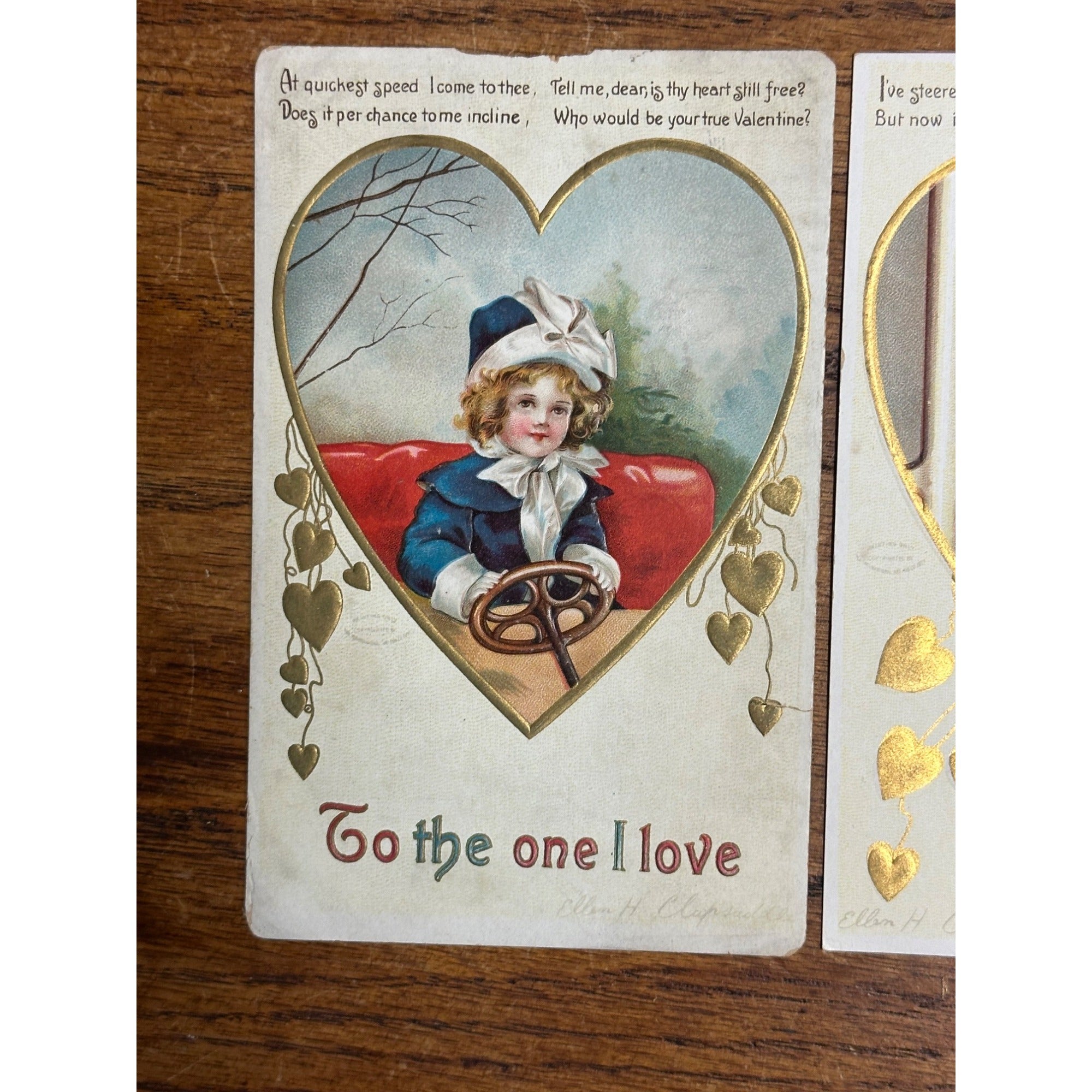 Vintage Ellen Clapsaddle Artist Signed Postcards (2) Valentines Day No. 2737