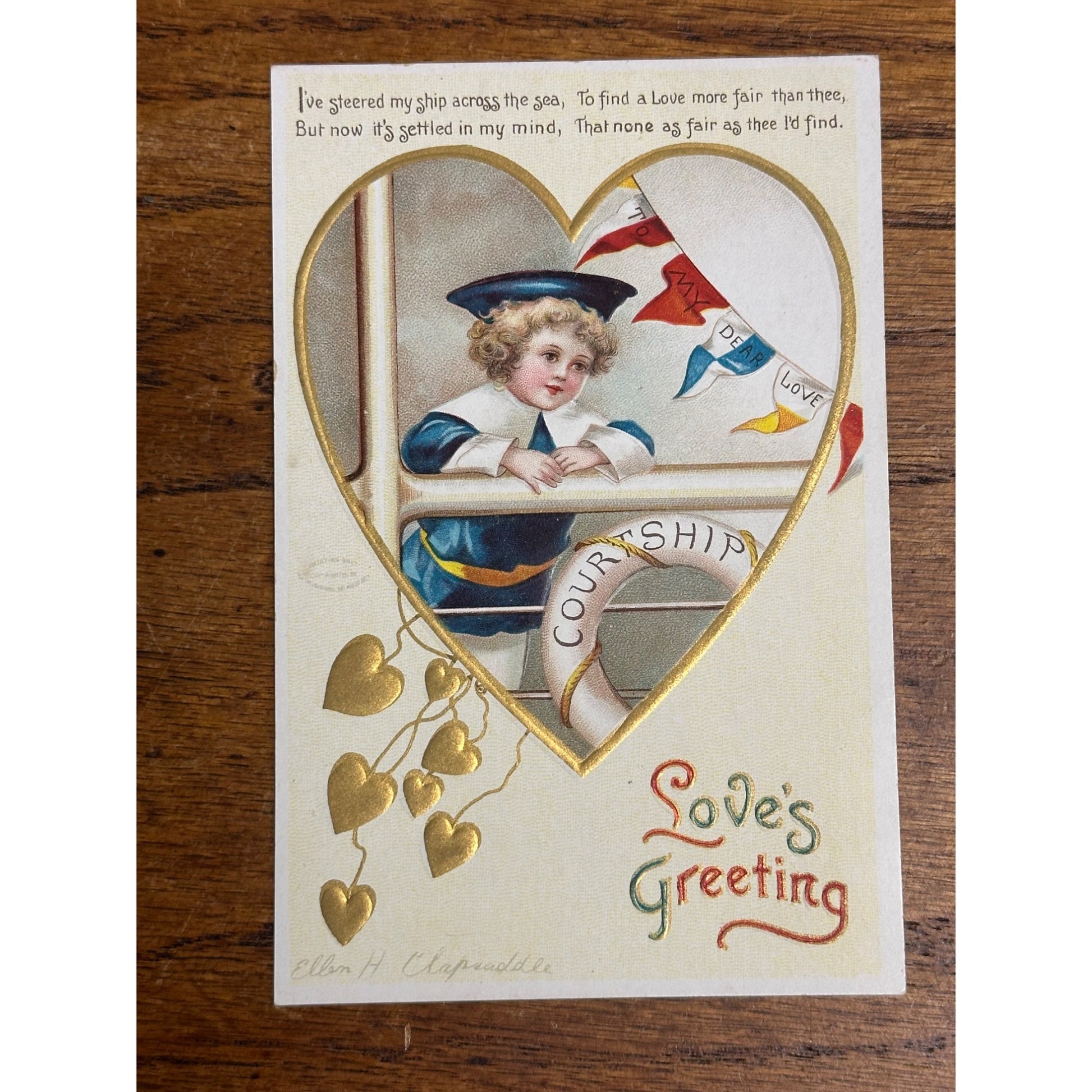 Vintage Ellen Clapsaddle Artist Signed Postcards (2) Valentines Day No. 2737