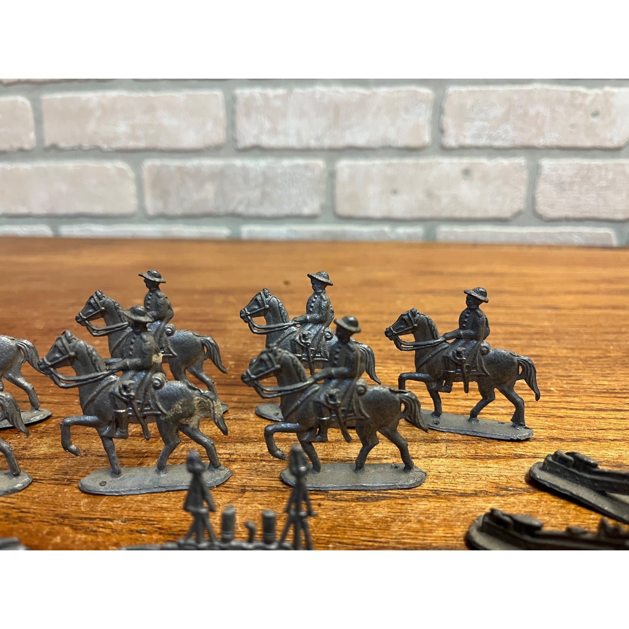 Vintage 1970s Greenfield Village Lead US Army Figures Calvary Battleships Lot