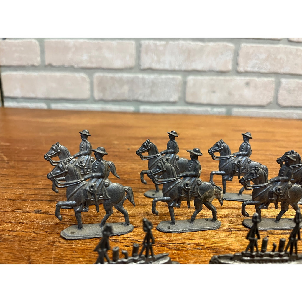 Vintage 1970s Greenfield Village Lead US Army Figures Calvary Battleships Lot