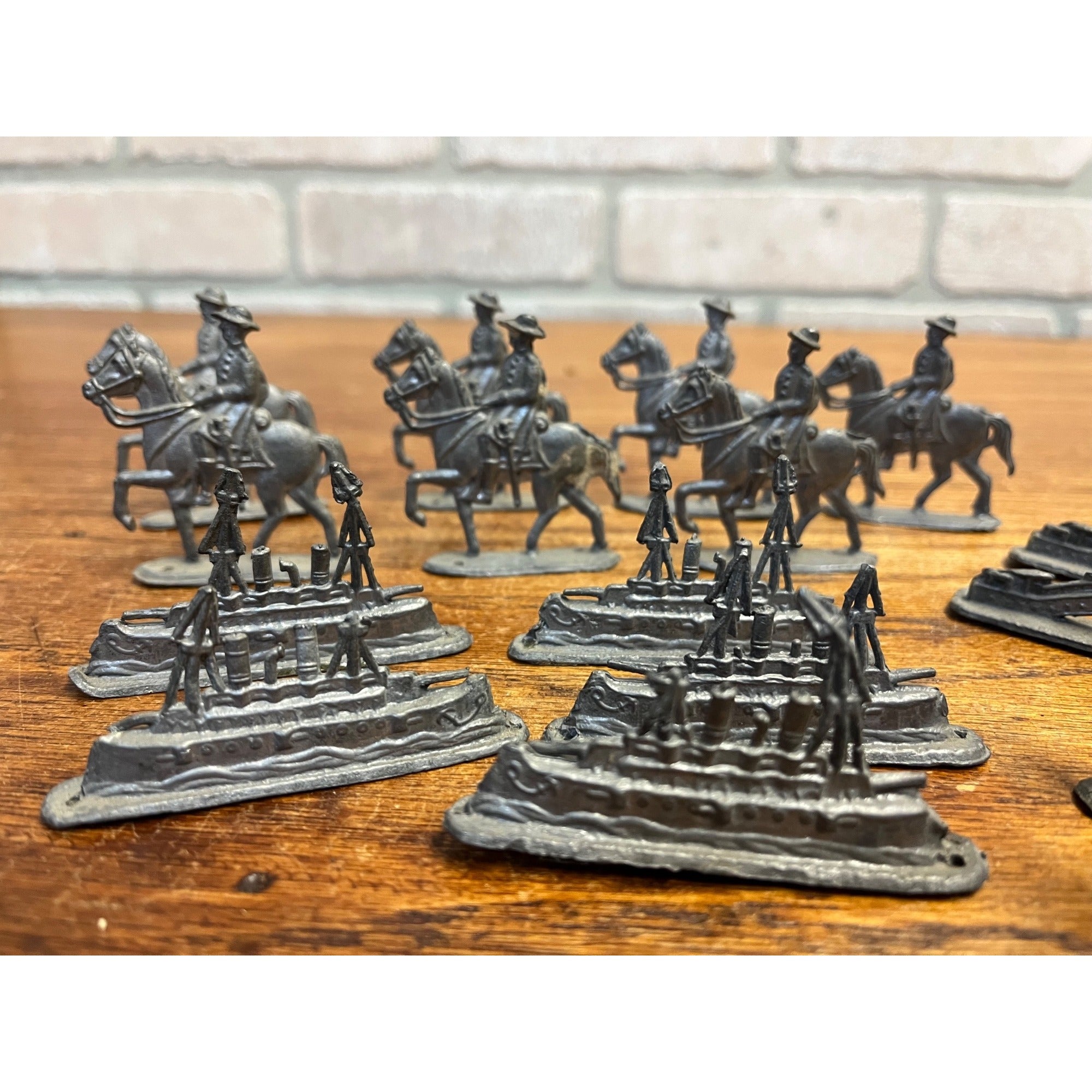 Vintage 1970s Greenfield Village Lead US Army Figures Calvary Battleships Lot