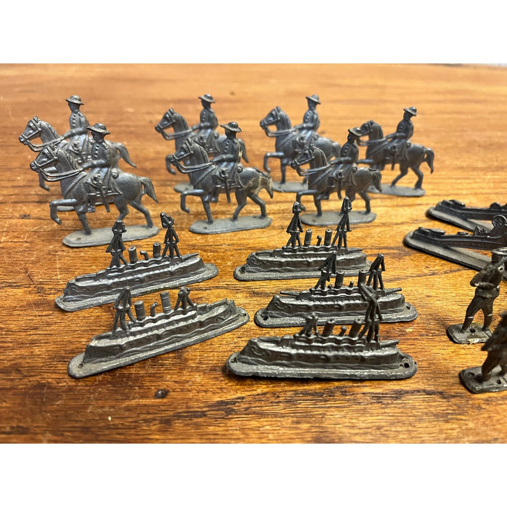 Vintage 1970s Greenfield Village Lead US Army Figures Calvary Battleships Lot