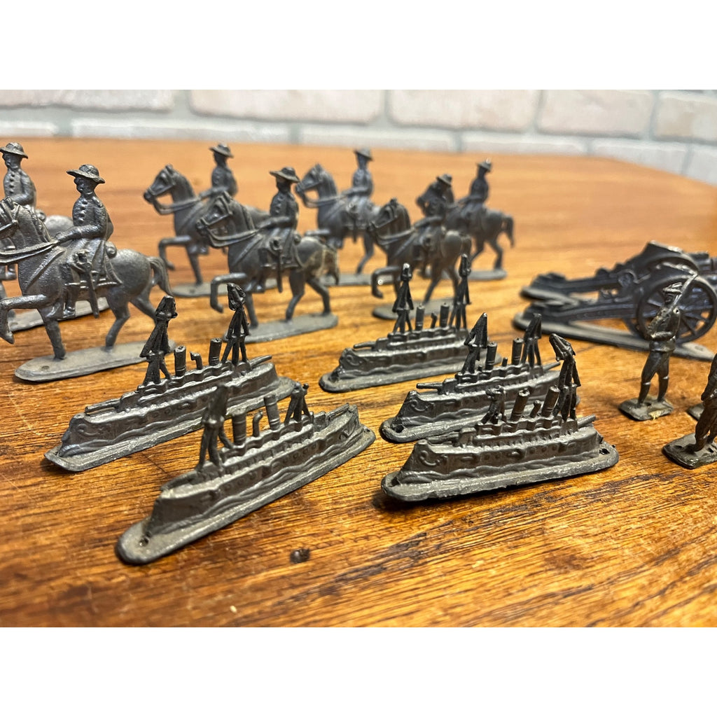 Vintage 1970s Greenfield Village Lead US Army Figures Calvary Battleships Lot
