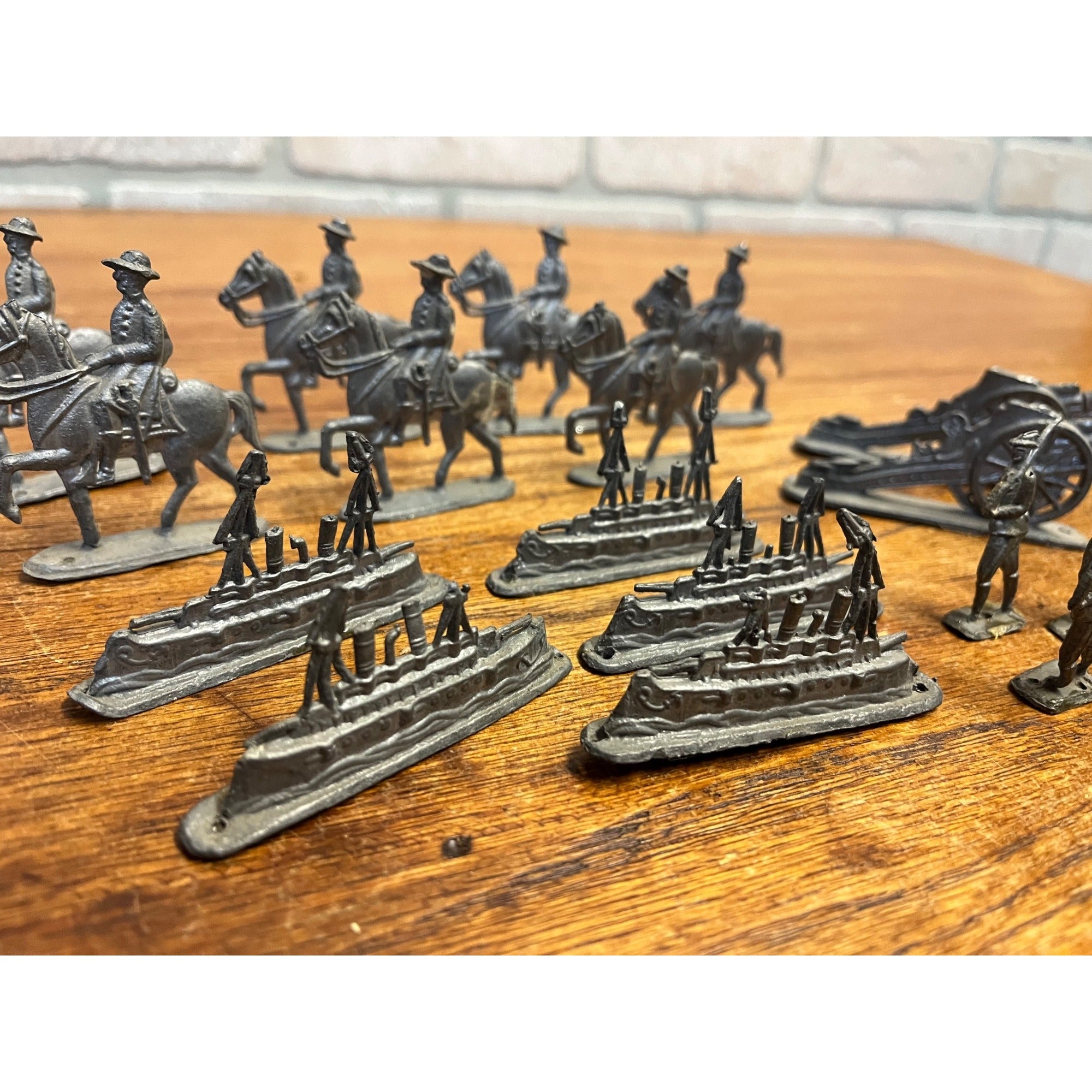 Vintage 1970s Greenfield Village Lead US Army Figures Calvary Battleships Lot
