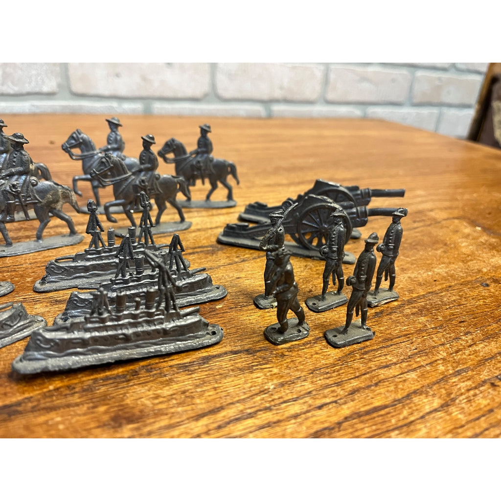 Vintage 1970s Greenfield Village Lead US Army Figures Calvary Battleships Lot
