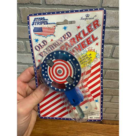 Vintage 1990 Imperial Old Fashioned Sparkler Wheel Stars & Stripes - Open Package