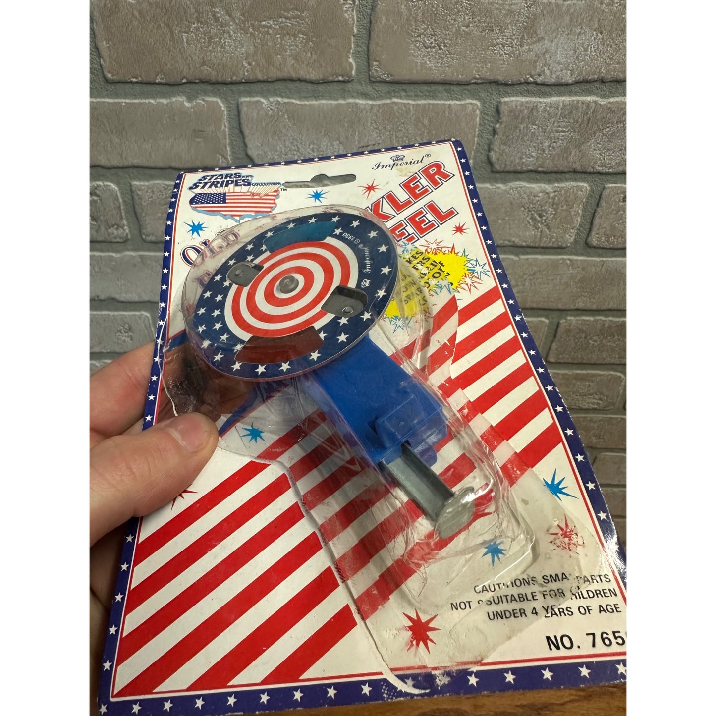 Vintage 1990 Imperial Old Fashioned Sparkler Wheel Stars & Stripes - Open Package