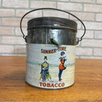Vintage Summer-Time Tobacco Tin Pail Advertising Can Paper Label