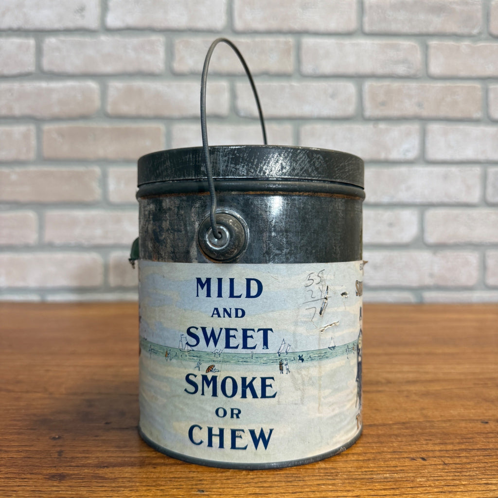Vintage Summer-Time Tobacco Tin Pail Advertising Can Paper Label