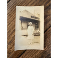 Mini Snapshot Photo West Bend Wis Woman Outside Railroad Depot