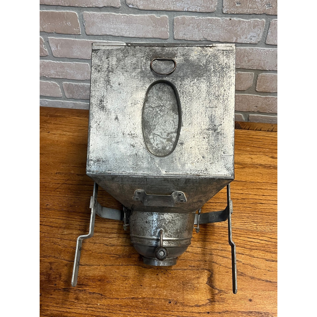 Antique Hoosier Flour Sifter -Galvanized Metal Bin - Hand Crank - Kitchen Bin