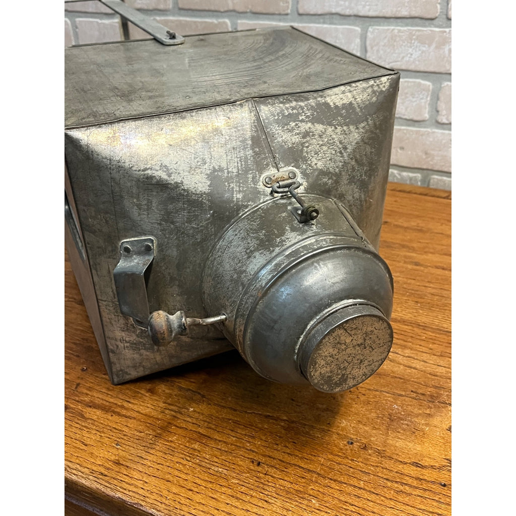 Antique Hoosier Flour Sifter -Galvanized Metal Bin - Hand Crank - Kitchen Bin