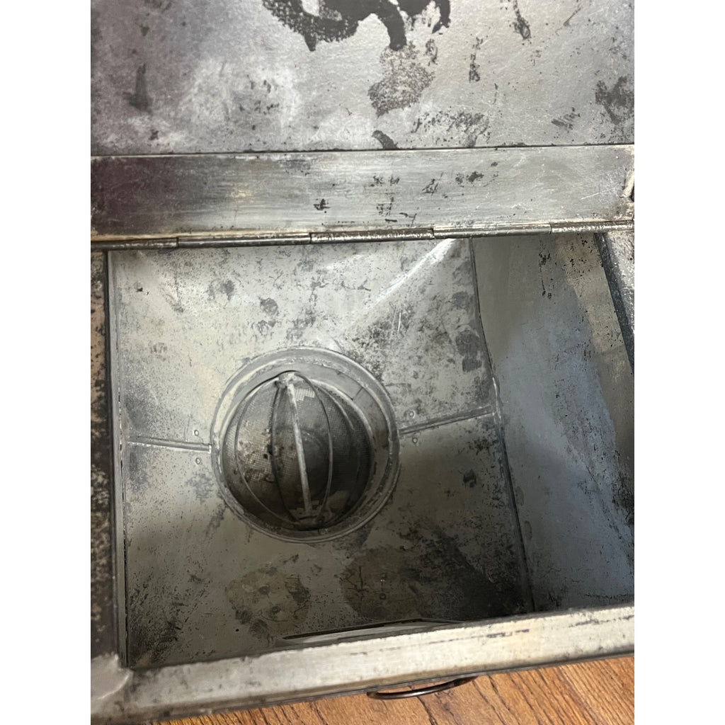 Antique Hoosier Flour Sifter -Galvanized Metal Bin - Hand Crank - Kitchen Bin