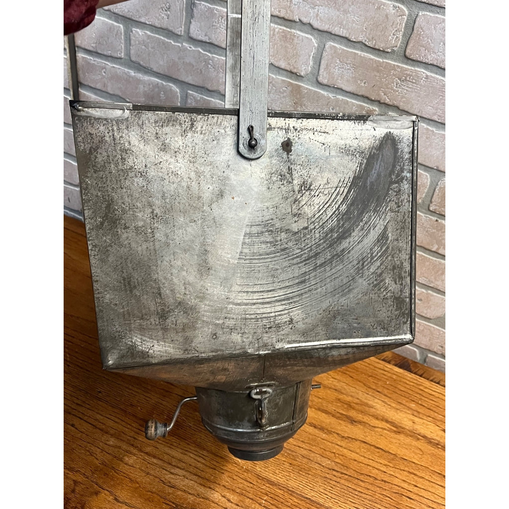 Antique Hoosier Flour Sifter -Galvanized Metal Bin - Hand Crank - Kitchen Bin