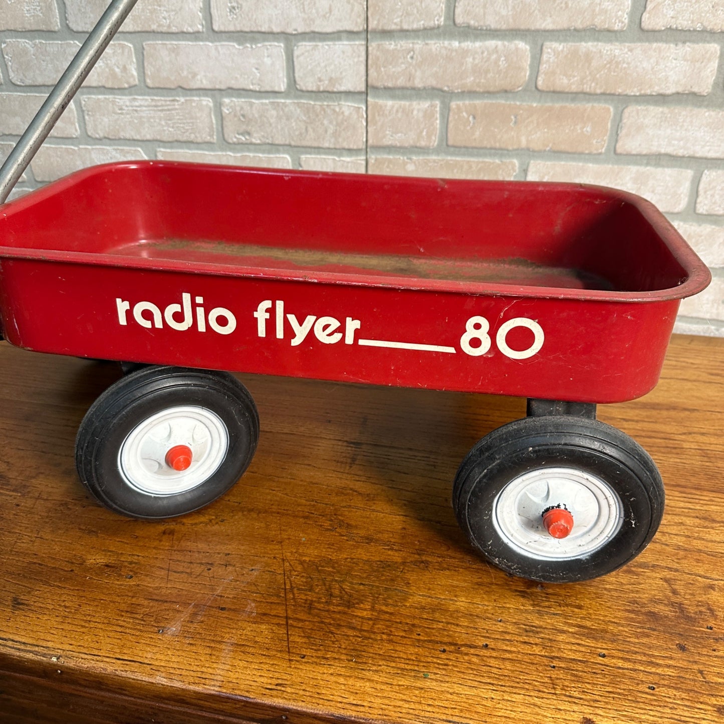 Vintage Red Radio Flyer Wagon 80 Mini Metal Childs 22" x 12"