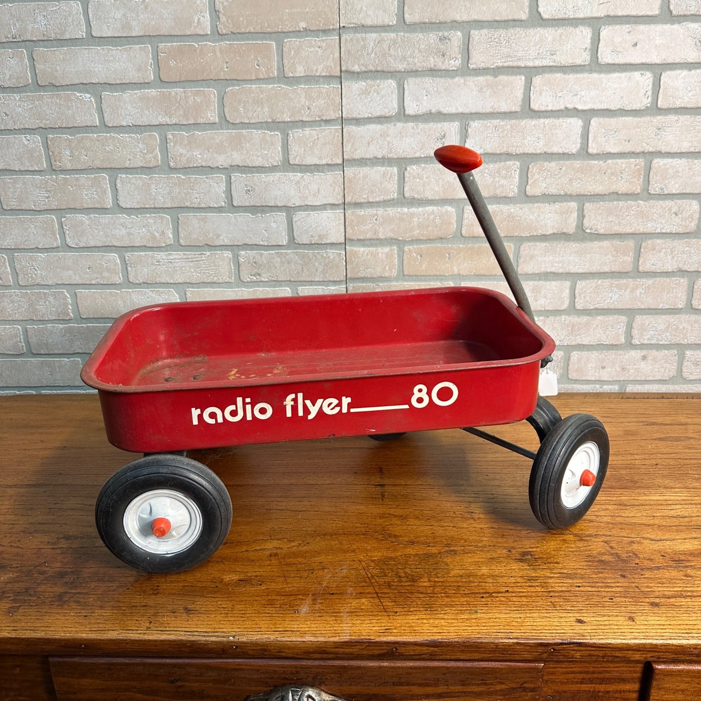 Vintage Red Radio Flyer Wagon 80 Mini Metal Childs 22" x 12"