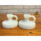 Vintage Childs Miniature Milk Glass Candle Holders Christmas Set of 2