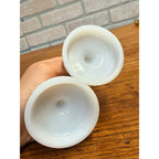 Vintage Childs Miniature Milk Glass Candle Holders Christmas Set of 2