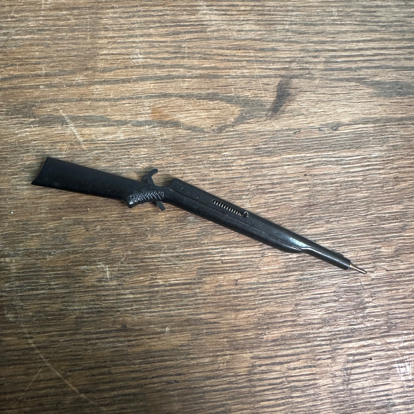 Vintage 1960s Cocking Trigger Toy Hunting Rifle Ink Pen Gun 5-1/2" Made in USA