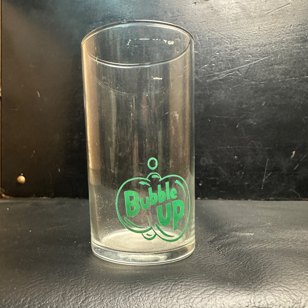 Vintage Bubble Up Soda Fountain Glass ACL Green