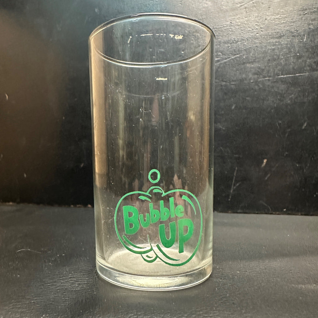 Vintage Bubble Up Soda Fountain Glass ACL Green
