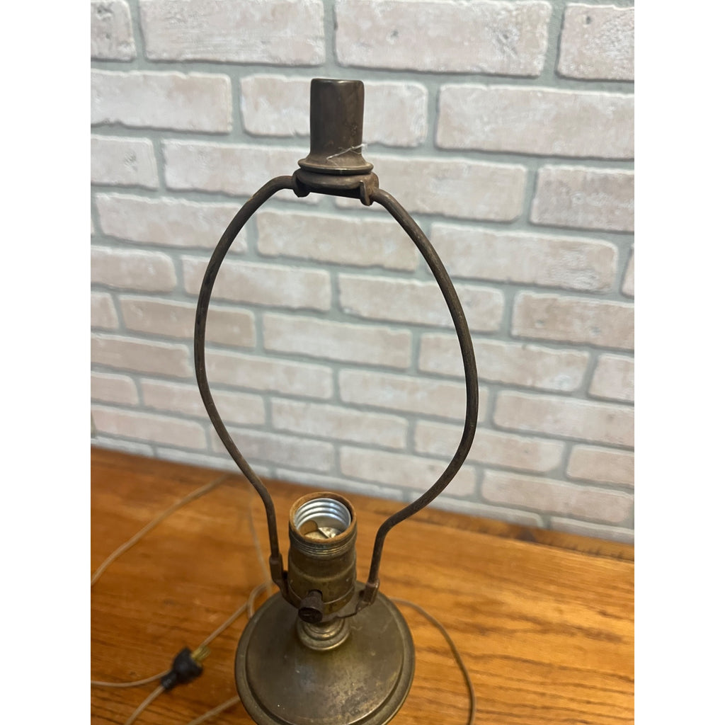 Antique Neoclassical Twist Copper Bronze Table Desk Lamp Spiral Column Design
