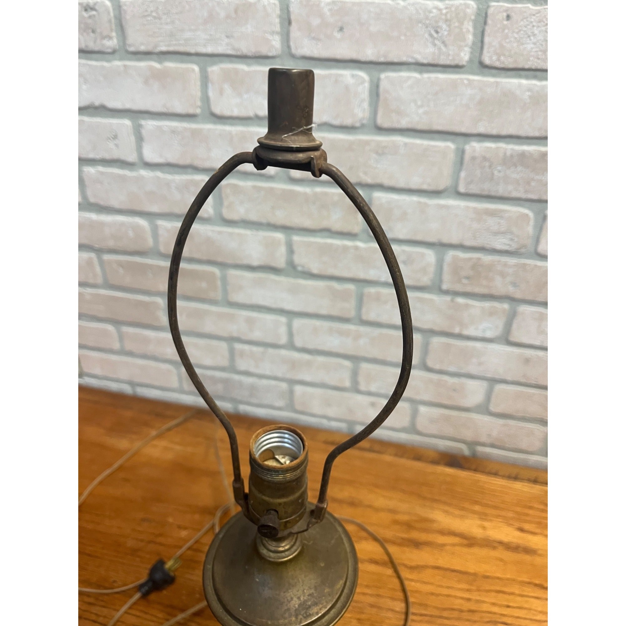 Antique Neoclassical Twist Copper Bronze Table Desk Lamp Spiral Column Design