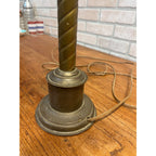 Antique Neoclassical Twist Copper Bronze Table Desk Lamp Spiral Column Design
