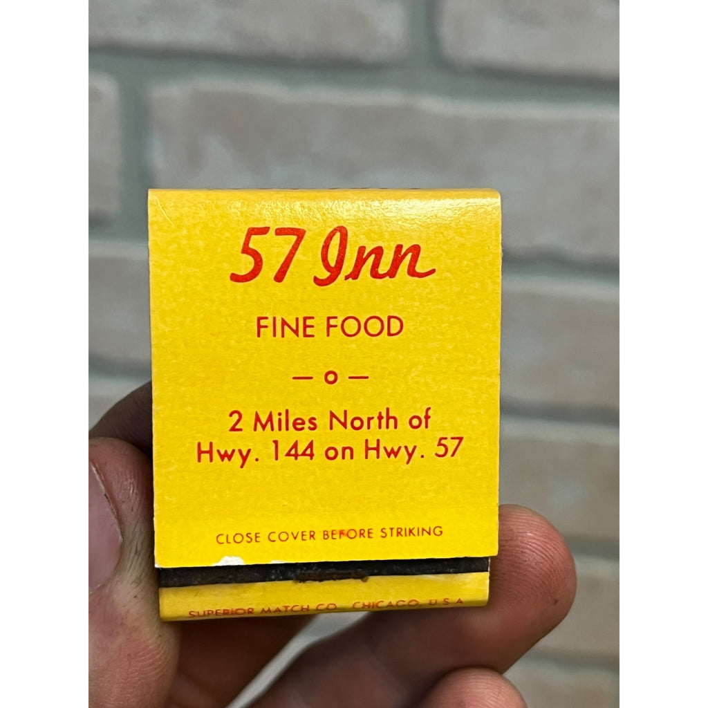 Vintage 57 Inn Sheboygan Wisconsin Restaurant Diner Motel Matchbook FULL Wis WI