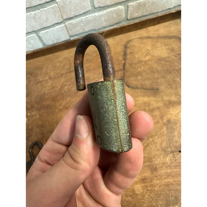 Antique 1900s Reese Cylinder Brass Padlock + German Art Deco Lock - NO KEYS