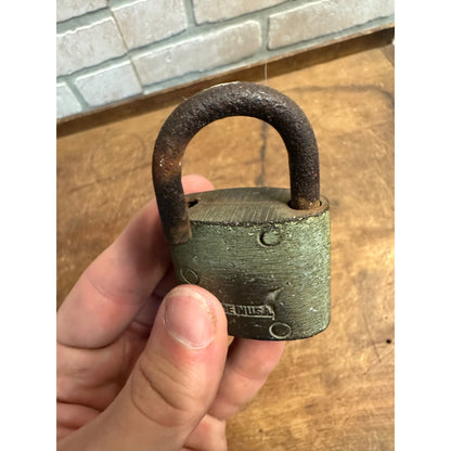 Antique 1900s Reese Cylinder Brass Padlock + German Art Deco Lock - NO KEYS