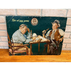 Original Schmidt's City Club Beer Norman Rockwell Cardboard Lithograph Sign