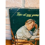 Original Schmidt's City Club Beer Norman Rockwell Cardboard Lithograph Sign